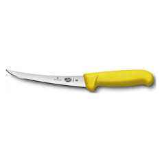 Нож кухонный Victorinox Fibrox, разделочный, 150мм, заточка прямая, стальной, желтый [5.6608.15]