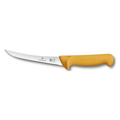 Нож кухонный Victorinox Swibo, обвалочный, для мяса, 130мм, заточка прямая, стальной, желтый [5.8405.13]