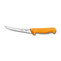Нож кухонный Victorinox Swibo, обвалочный, для мяса, 160мм, заточка прямая, стальной, желтый [5.8405.16]