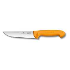 Нож кухонный Victorinox Swibo, разделочный, для мяса, 160мм, заточка прямая, стальной, желтый [5.8421.16]