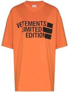 VETEMENTS футболка Limited Edition с логотипом