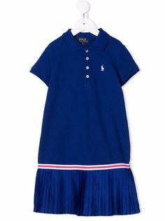 Ralph Lauren Kids платье поло с плиссировкой