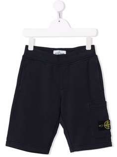 Stone Island Junior шорты с нашивкой-логотипом