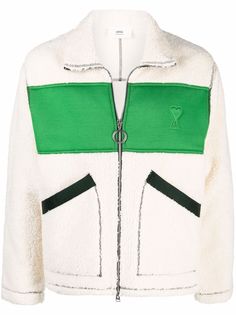 AMI Paris куртка из шерпы с контрастными вставками