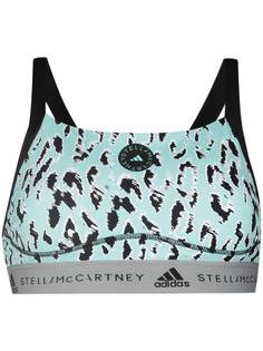 adidas by Stella McCartney спортивный бюстгальтер TruePurpose с леопардовым принтом