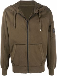 C.P. Company худи на молнии с нашивкой-логотипом
