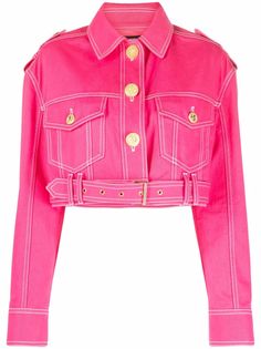 Balmain укороченная джинсовая куртка из коллаборации с Barbie