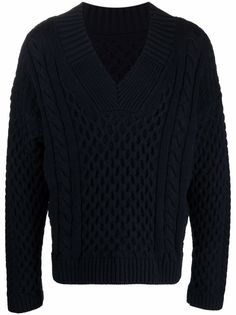 Nanushka джемпер фактурной вязки с V-образным вырезом