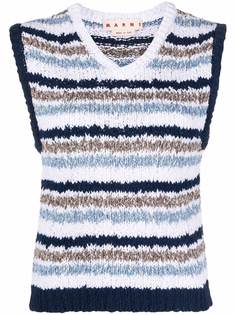 Marni жилет в полоску с V-образным вырезом