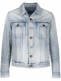 Saint Laurent джинсовая куртка с эффектом потертости