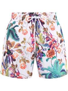 ETRO плавки-шорты с кулиской и цветочным принтом