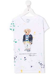 Ralph Lauren Kids футболка с принтом Polo Bear