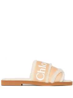 Chloé сандалии Woody с логотипом Chloe