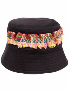 LANVIN панама с вышитым логотипом и бахромой