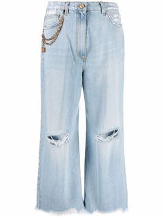 Elisabetta Franchi укороченные джинсы с эффектом потертости