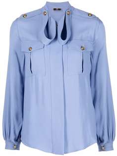 Elisabetta Franchi рубашка с эполетами и драпировкой