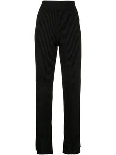 Helmut Lang брюки в рубчик с завышенной талией