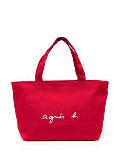 agnès b. сумка-тоут из канваса с логотипом