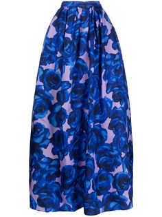 Carolina Herrera юбка с завышенной талией и цветочным принтом