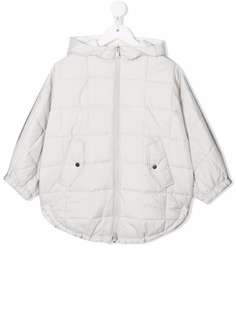 Brunello Cucinelli Kids пуховик с капюшоном