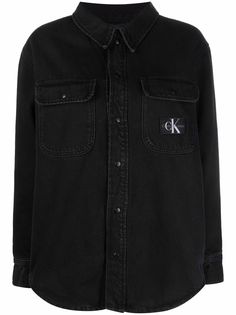 Calvin Klein Jeans джинсовая куртка-рубашка с нашивкой-логотипом