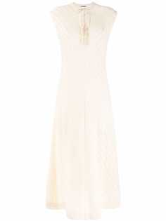 Jil Sander полосатое платье макси с V-образным вырезом