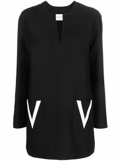 Valentino платье-трапеция с логотипом