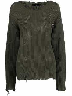 Dsquared2 джемпер крупной вязки с эффектом потертости