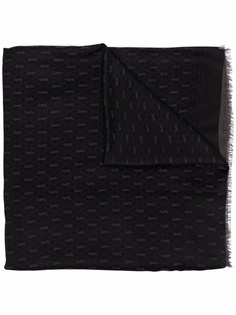 Saint Laurent шарф тонкой вязки с монограммой