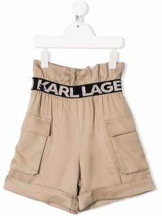 Karl Lagerfeld Kids шорты с завышенной талией и логотипом