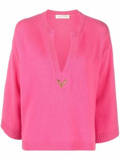 Valentino кашемировый джемпер с декором VGold