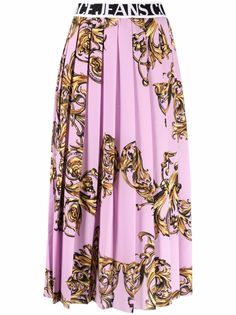 Versace Jeans Couture плиссированная юбка с принтом Baroque