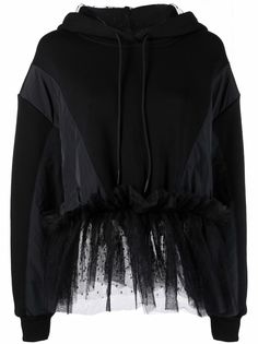 RED Valentino худи оверсайз из тюля пуэн-деспри