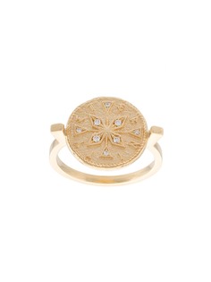Azlee Compass Coin diamond ring