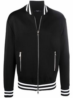 Balmain бомбер с отделкой в полоску