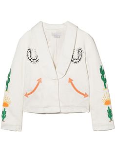 Stella McCartney Kids блейзер с бахромой и вышивкой