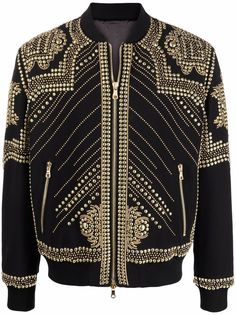 Balmain бомбер с заклепками