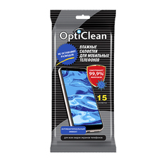 Opti Clean, Влажные салфетки для мобильных телефонов, 15 шт.