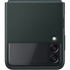 Чехол для смартфона Samsung Leather Cover для Galaxy Z Flip3, тёмно-зелёный