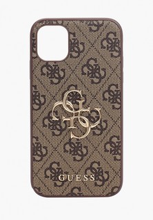 Чехол для iPhone Guess 11, PU 4G Big metal logo Brown