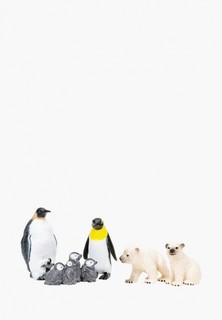 Набор игровой Masai Mara "Мир морских животных": Пингвины и белые медведи (набор из 5 фигурок животных)