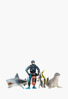 Набор игровой Masai Mara Фигурки серии "Мир морских животных"(набор из 3 фигурок животных и 1 человека)