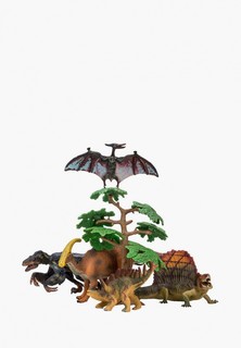 Набор игровой Masai Mara "Мир динозавров": птеродактиль, паразауролоф, троодон, кентрозавр, диментродон (набор фигурок из 6 предметов)