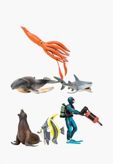 Набор игровой Masai Mara Фигурки серии "Мир морских животных" (набор из 5 фигурок животных и 1 человека)