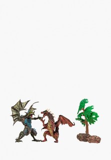 Набор игровой Masai Mara Драконы и динозавры для детей серии "Мир драконов" (2 дракона игрушки, 3 аксессуара в наборе с фигурками)