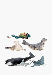 Набор игровой Masai Mara Фигурки серии "Мир морских животных" (набор из 5 фигурок животных и 1 человека)