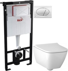 Комплект подвесной унитаз Geberit Smyle Square 500.683.01.1 + система инсталляции AlcaPlast AM101/11203:1RUSSETM71