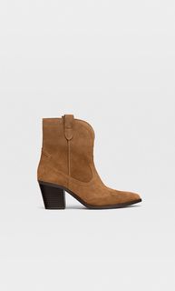 Stradivarius Кожаные Ботильоны В Ковбойском Стиле Цвет Кожи 37
