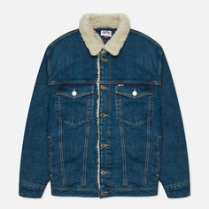 Мужская джинсовая куртка Tommy Jeans Colour-Blocked Oversized Sherpa Trucker, цвет синий