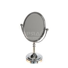 Зеркало настольное, 18х31 см, на ножке, круглое, хром, Y467